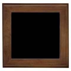 True Black Solid Color Framed Tile by SpinnyChairDesigns