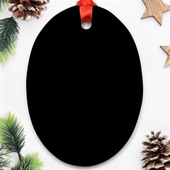 True Black Solid Color Ornament (oval) by SpinnyChairDesigns