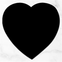 True Black Solid Color Jigsaw Puzzle (heart) by SpinnyChairDesigns