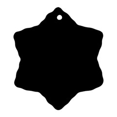 True Black Solid Color Snowflake Ornament (two Sides) by SpinnyChairDesigns