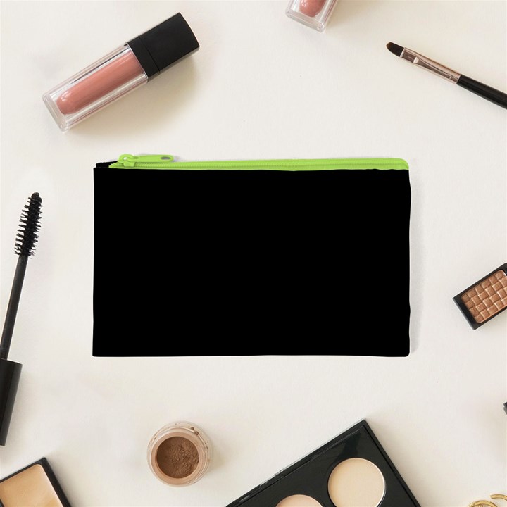 True Black Solid Color Cosmetic Bag (XS)