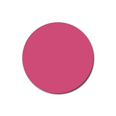 True Blush Pink Color Rubber Coaster (round)  by SpinnyChairDesigns