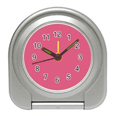 True Blush Pink Color Travel Alarm Clock by SpinnyChairDesigns