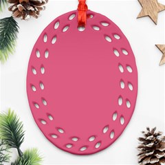 True Blush Pink Color Ornament (oval Filigree) by SpinnyChairDesigns