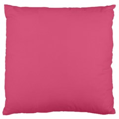 True Blush Pink Color Large Flano Cushion Case (one Side) by SpinnyChairDesigns