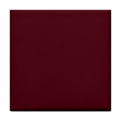 True Burgundy Color Tile Coaster by SpinnyChairDesigns