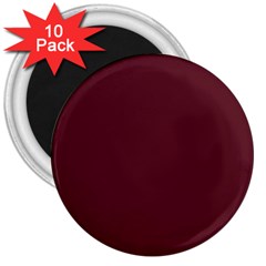 True Burgundy Color 3  Magnets (10 Pack)  by SpinnyChairDesigns