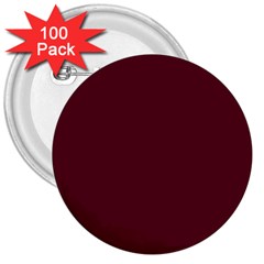 True Burgundy Color 3  Buttons (100 Pack)  by SpinnyChairDesigns