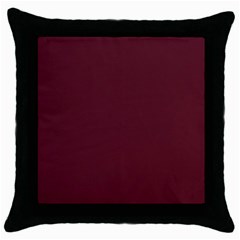 True Burgundy Color Throw Pillow Case (black) by SpinnyChairDesigns