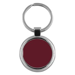 True Burgundy Color Key Chain (round) by SpinnyChairDesigns