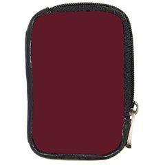 True Burgundy Color Compact Camera Leather Case by SpinnyChairDesigns