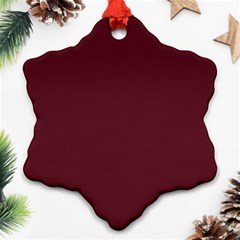 True Burgundy Color Snowflake Ornament (two Sides) by SpinnyChairDesigns