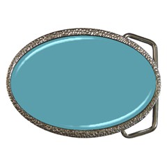 True Cadet Blue Teal Color Belt Buckles by SpinnyChairDesigns