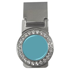 True Cadet Blue Teal Color Money Clips (cz)  by SpinnyChairDesigns