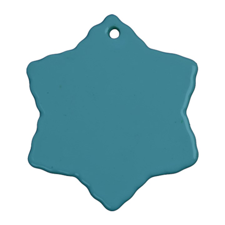 True Cadet Blue Teal Color Snowflake Ornament (Two Sides)