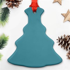 True Cadet Blue Teal Color Christmas Tree Ornament (two Sides) by SpinnyChairDesigns