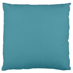 True Cadet Blue Teal Color Large Cushion Case (one Side) by SpinnyChairDesigns