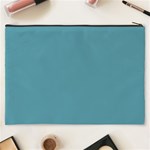 True Cadet Blue Teal Color Cosmetic Bag (XXXL) Back