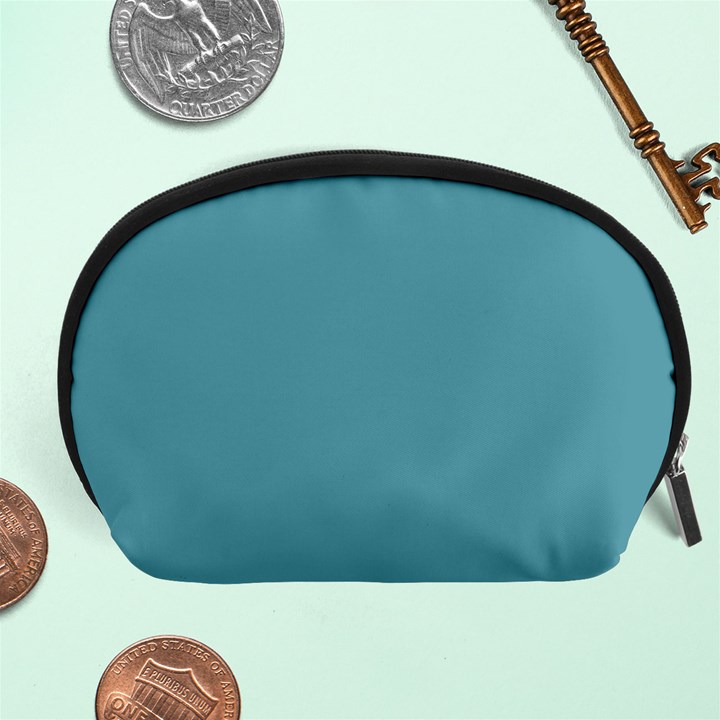 True Cadet Blue Teal Color Accessory Pouch (Large)