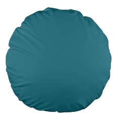 True Cadet Blue Teal Color Large 18  Premium Flano Round Cushions by SpinnyChairDesigns