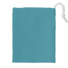 True Cadet Blue Teal Color Drawstring Pouch (4xl) by SpinnyChairDesigns