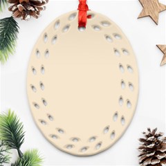 True Champagne Color Oval Filigree Ornament (Two Sides)