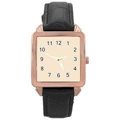 True Champagne Color Rose Gold Leather Watch 