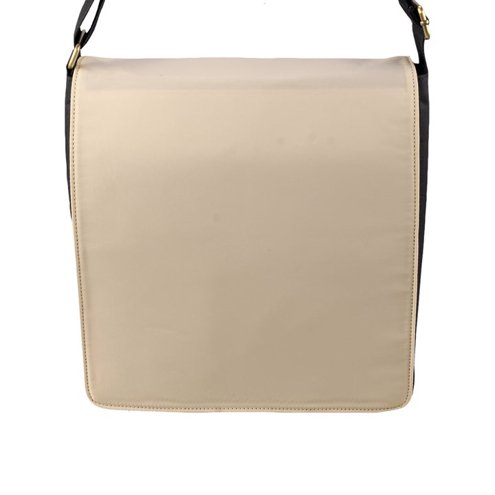 True Champagne Color Flap Closure Messenger Bag (L)