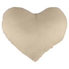 True Champagne Color Large 19  Premium Flano Heart Shape Cushions by SpinnyChairDesigns