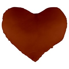 True Cinnamon Color Large 19  Premium Heart Shape Cushions by SpinnyChairDesigns