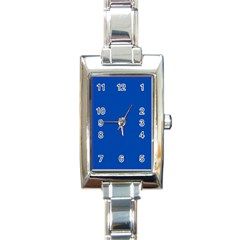 True Cobalt Blue Color Rectangle Italian Charm Watch by SpinnyChairDesigns