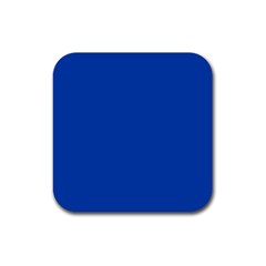 True Cobalt Blue Color Rubber Coaster (square)  by SpinnyChairDesigns