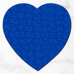 True Cobalt Blue Color Jigsaw Puzzle (heart) by SpinnyChairDesigns