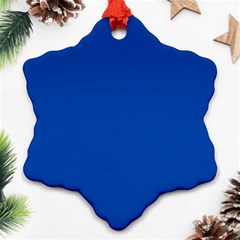 True Cobalt Blue Color Snowflake Ornament (two Sides) by SpinnyChairDesigns