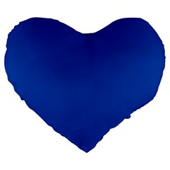 True Cobalt Blue Color Large 19  Premium Heart Shape Cushions by SpinnyChairDesigns