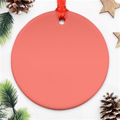 True Coral Pink Color Ornament (round) by SpinnyChairDesigns