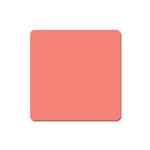 True Coral Pink Color Square Magnet Front