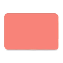 True Coral Pink Color Plate Mats by SpinnyChairDesigns