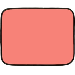 True Coral Pink Color Double Sided Fleece Blanket (mini)  by SpinnyChairDesigns