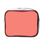 True Coral Pink Color Mini Toiletries Bag (One Side) Front