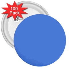 True Cornflower Blue Color 3  Buttons (100 Pack)  by SpinnyChairDesigns