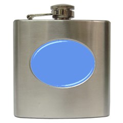 True Cornflower Blue Color Hip Flask (6 Oz) by SpinnyChairDesigns