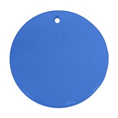 True Cornflower Blue Color Round Ornament (two Sides) by SpinnyChairDesigns