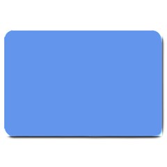 True Cornflower Blue Color Large Doormat  by SpinnyChairDesigns