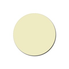 True Cream Color Rubber Coaster (round)  by SpinnyChairDesigns