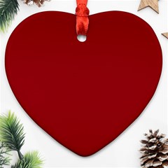 True Dark Red Color Ornament (heart) by SpinnyChairDesigns