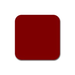 True Dark Red Color Rubber Square Coaster (4 Pack)  by SpinnyChairDesigns