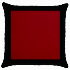 True Dark Red Color Throw Pillow Case (black) by SpinnyChairDesigns