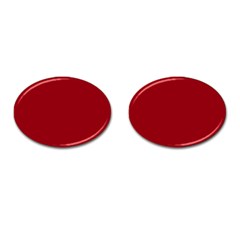 True Dark Red Color Cufflinks (oval) by SpinnyChairDesigns