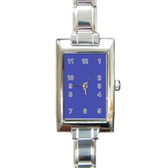 Dark Slate Blue Color Rectangle Italian Charm Watch by SpinnyChairDesigns